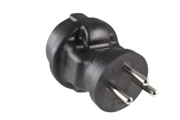 DINIC Stromadapter Israel auf Schuko CEE 7/3 Buchse, 3pin Stecker