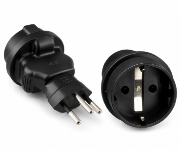 DINIC Reisestecker für die Schweiz mit Sicherung, Netzadapter CH