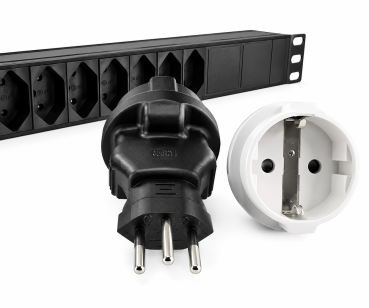 DINIC Reisestecker für die Schweiz mit Sicherung, Netzadapter CH