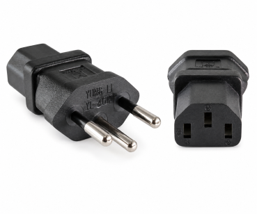 DINIC Netzadapter, Stromadapter Schweiz auf Kaltgeräte Buchse