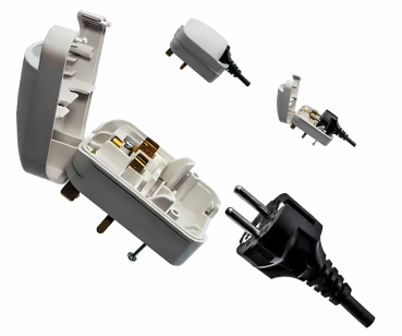 DINIC Netzadapter, Stromadapter CEE 7/3 auf UK Typ G, verschraubt, SCP3-BK-R