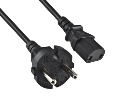 DINIC Netzkabel Europa CEE 7/17 auf C17, 1mm², Konturenstecker, VDE, 2m