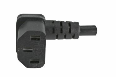 DINIC Kaltgeräte-Verlängerung C13 90° unten gewinkelt auf C14, kurz, schwarz, 30cm