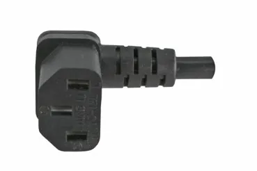 DINIC Kaltgeräte-Verlängerung C13 90° unten gewinkelt auf C14, kurz, schwarz, 30cm