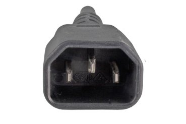 DINIC Kaltgeräte-Verlängerung C13 90° unten gewinkelt auf C14, kurz, schwarz, 30cm