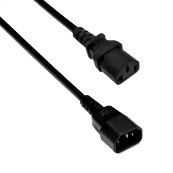 DINIC Kaltgerätekabel mit 1,5mm², Verlängerung C13 auf C14, VDE, schwarz, 3m