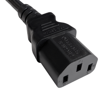 Kaltgerätekabel C13-C14, Multi-Zulassungen, 0,5m 1mm², VDE,UL,CCC,KC,SAA,PSE,UKCA, schwarz