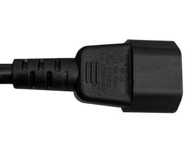 DINIC Kaltgerätekabel C13-C14, Multi-Zulassungen, 1mm², VDE,UL,CCC,KC,SAA,PSE,UKCA, schwarz, 0,5m