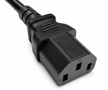 DINIC Kaltgerätekabel C13 auf C14, VDE/UL/CCC/KTL/SAA/PSE, 1mm² schwarz, 5m