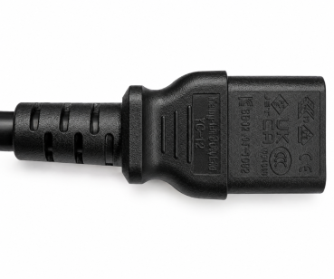 DINIC Kaltgerätekabel C13 auf C14, VDE/UL/CCC/KTL/SAA/PSE, 1mm² schwarz, 5m