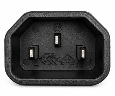 DINIC Kaltgerätekabel C13 auf C14, VDE/UL/CCC/KTL/SAA/PSE, 1mm² schwarz, 2m
