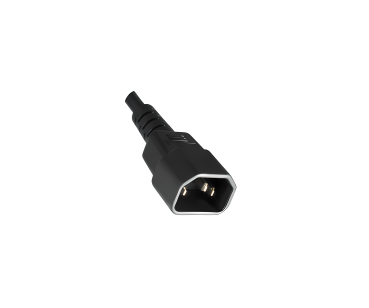 DINIC Y-Kaltgeräteverlängerung 1x C14 auf 2x C13 IEC Splitter, Y-Kabel, schwarz, 2m