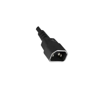 DINIC Y-Kaltgeräteverlängerung 1x C14 auf 2x C13 IEC Splitter, Y-Kabel, schwarz, 2m