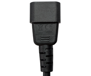 DINIC Netz Adapter Kabel C14 auf Schutzkontaktbuchse, 0,75mm², schwarz, 1,00m