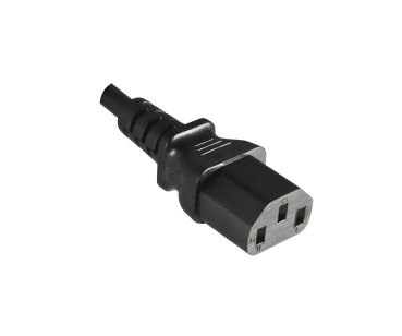 DINIC Kaltgerätekabel halogenfrei, 1mm², VDE, LSZH, C13 auf C14, schwarz, 3m