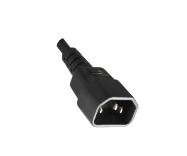 DINIC Kaltgerätekabel halogenfrei, 1mm², VDE, LSZH, C13 auf C14, schwarz, 3m