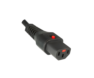 DINIC Kaltgerätekabel C14 auf C13 mit Verriegelung, 1mm², Verlängerung, schwarz, 2m