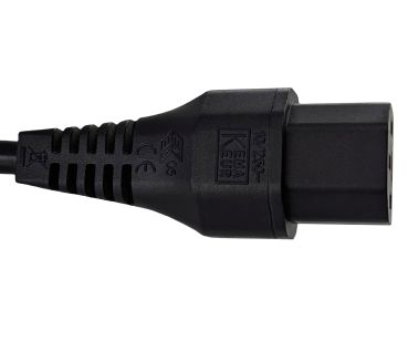 DINIC Netzkabel Schuko auf C13 mit Verriegelung, locking, 1mm², schwarz, 2m