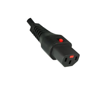 DINIC IEC Lock Netzkabel Amerika USA Typ B auf C13 locking, mit Verriegelung, schwarz, 2m