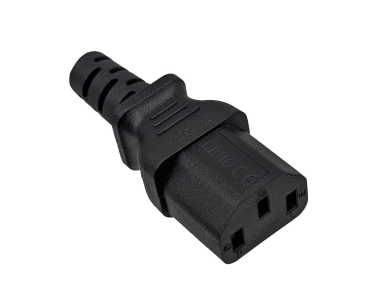 DINIC Kaltgerätekabel, Netzkabel Schutzkontaktstecker auf C13, VDE, 0,75mm², schwarz, 0,90m