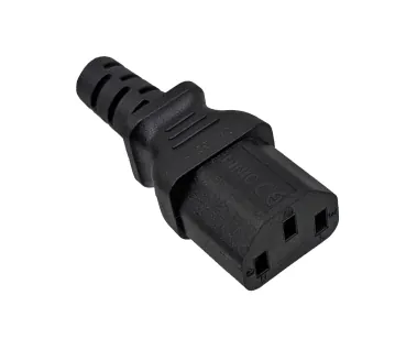 DINIC Kaltgerätekabel, Netzkabel Schutzkontaktstecker auf C13, VDE, 0,75mm², schwarz, 0,90m