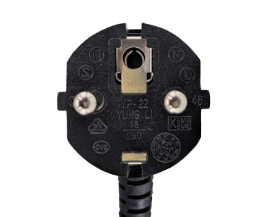 DINIC Kaltgerätekabel, Netzkabel Schutzkontaktstecker auf C13, VDE, 0,75mm², schwarz, 5m