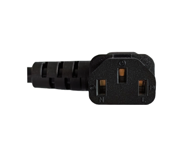 DINIC Netzkabel auf C13 90 Grad nach rechts abgewinkelt, 0,75mm², VDE, schwarz, 1.80m