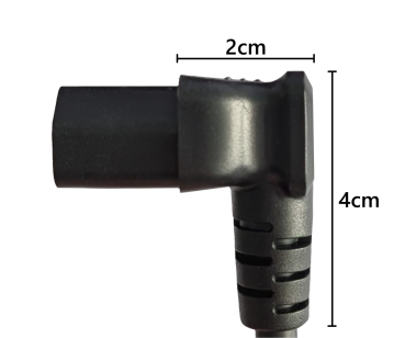 DINIC Netzkabel Schuko auf C13 90 Grad nach unten abgewinkelt, 0,75mm² VDE, schwarz, 1.80m