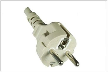 DINIC Netzkabel Europa CEE 7/7 auf C13 abgewinkelt, 0,75 mm², VDE, grau, Länge 1,80m