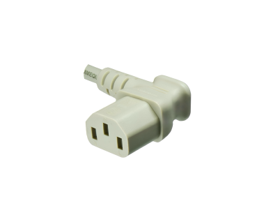 DINIC Netzkabel Europa CEE 7/7 auf C13 abgewinkelt, 0,75 mm², VDE, grau, Länge 1,80m