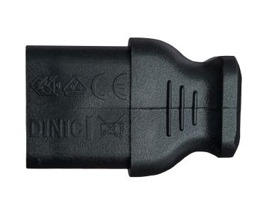 DINIC Netzkabel Schuko auf C13 90 Grad nach oben abgewinkelt, 1,mm² , VDE, schwarz, 3m