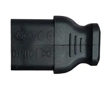 DINIC Netzkabel Schuko auf C13 90 Grad nach oben abgewinkelt, 1mm², VDE, schwarz, 5m