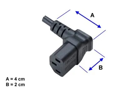 DINIC Netzkabel Schuko auf C13 90 Grad nach oben abgewinkelt, 0,75mm², VDE, 1.80m