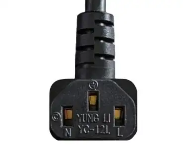 DINIC Netzkabel Schuko auf C13 90 Grad nach oben abgewinkelt, 0,75mm² VDE, schwarz, 1.80m