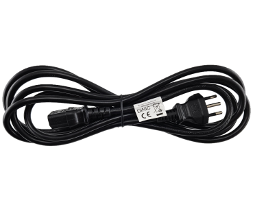 DINIC Netzkabel, Stromkabel für Brasilien Typ N auf C13, BRA 3pin, schwarz, 3m