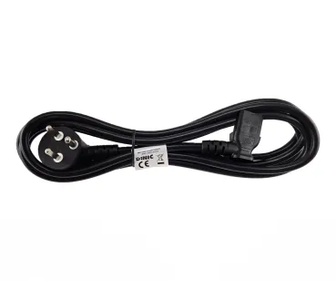 DINIC Stromkabel Netzkabel für Dänemark auf C13 gewinkelt, schwarz, 1,80m