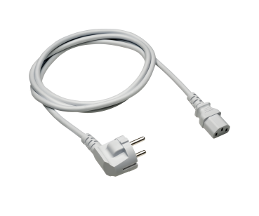 DINIC Netzkabel Europa CEE 7/7 90° auf C13, 0,75 mm², VDE, grau, Länge 1,80m