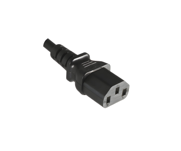 DINIC Netzkabel Indien Typ M auf C13, IND 3pin Typ M/IEC 60320-C13, BIS, schwarz, 3m