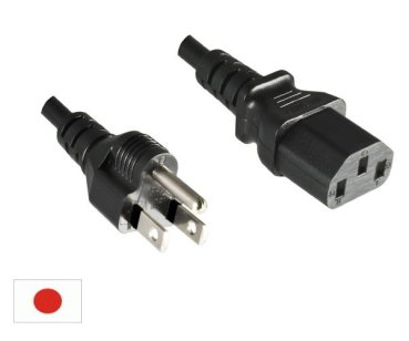 DINIC Netzkabel Japan Typ B auf C13, JPN, schwarz