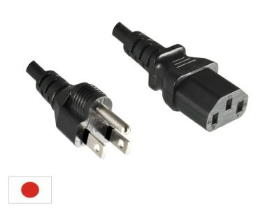 DINIC Netzkabel Japan Typ B auf C13, JPN, schwarz