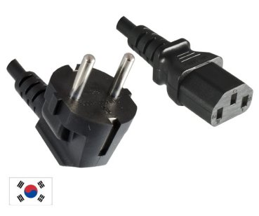 DINIC Netzkabel Korea CEE 7/4 auf C13, KTL