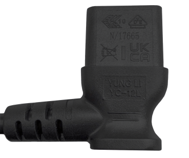 DINIC Netzkabel England UK Typ G 10A auf C13 90°, ASTA/SASO/HK/SM, 1.80m