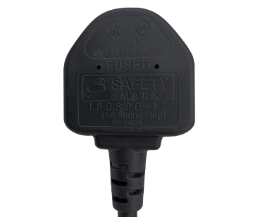 DINIC Netzkabel England UK Typ G 10A auf C13 90°, ASTA/SASO/HK/SM, schwarz, 2m