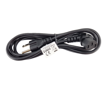 DINIC Netzkabel Amerika USA Typ B auf C13 zur Seite gewinkelt, schwarz, 1,8m