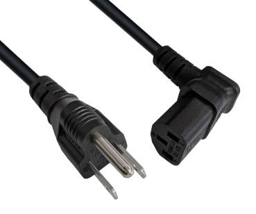 DINIC Netzkabel Amerika USA Typ B auf C13 oben/unten gewinkelt, schwarz, 1,8m