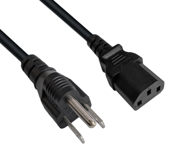DINIC Netzkabel für Amerika USA Typ B auf C13 Kaltgeräte, UL, CSA, schwarz, 1m