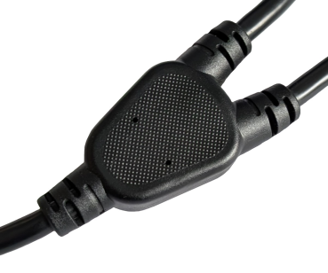 DINIC Y-Netzkabel Schuko auf 2x C13 Kaltgerätestecker, 1mm², schwarz, 2m