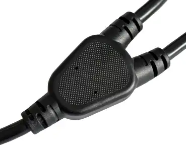 DINIC Y-Netzkabel Schuko auf 2x C13 Kaltgerätestecker, 1mm², schwarz, 2m