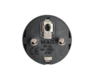 DINIC Netzkabel Gummi / Neopren Schuko auf Open-End , 3cm abgemantelt, 1.5mm², VDE, schwarz, 2m