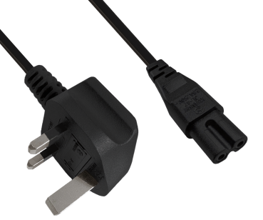 DINIC Netzkabel England UK Typ G 3A auf C7, BSI Kitemark, 1,80m